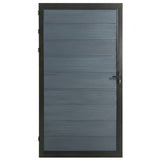 Front view of 3ft x 6ft light gray WPC fence gate with black frame