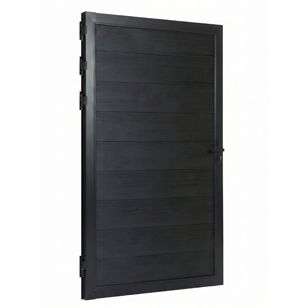 composite WPC single gate black color 3x6 ft for backyard fencing